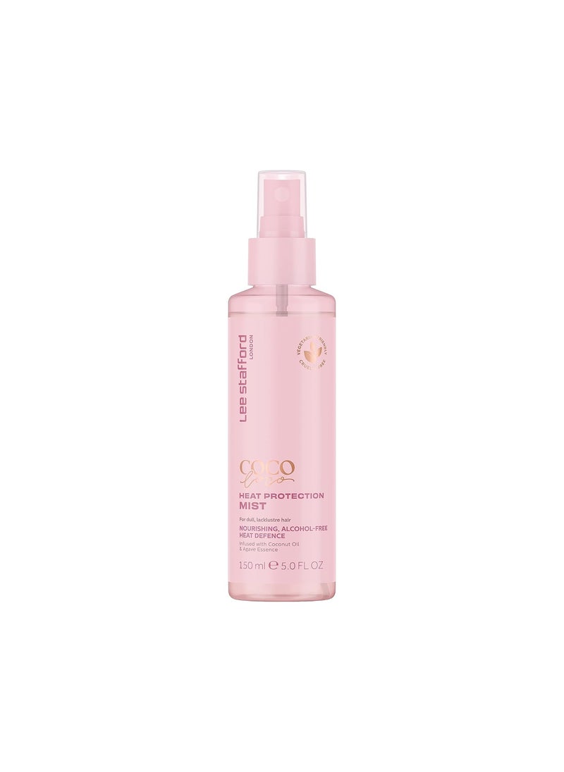 Lee Stafford Heat Protectant Spray  Coco Loco Collection  Lightweight Frizz Control Thermal Defense Shine Mist for Daily Use Flat Iron  Blow Dry Safe Coconut Scented 67 Fl Oz