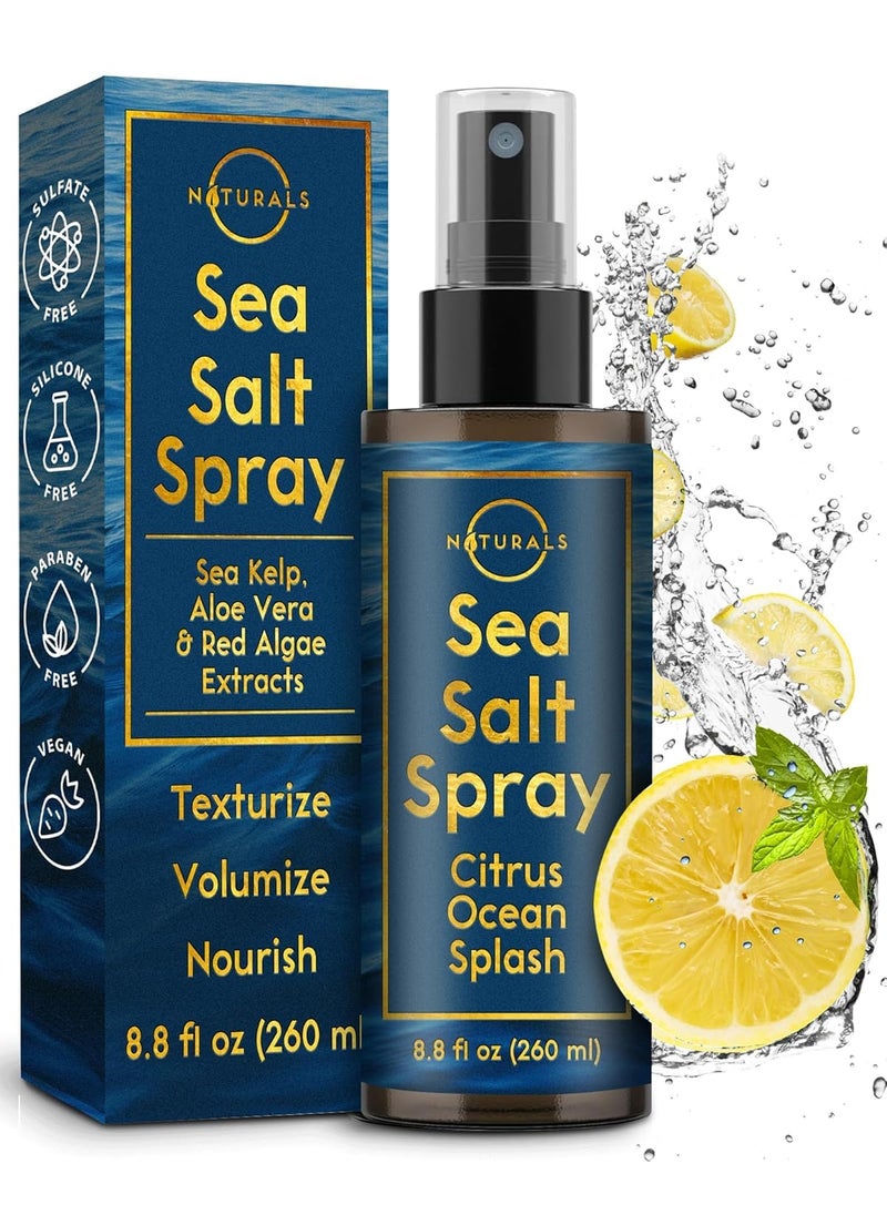 O Naturals Sea Salt Spray for Men  8 oz Citrus Ocean Splash  Hair Texturizing  Wavy Hair Product