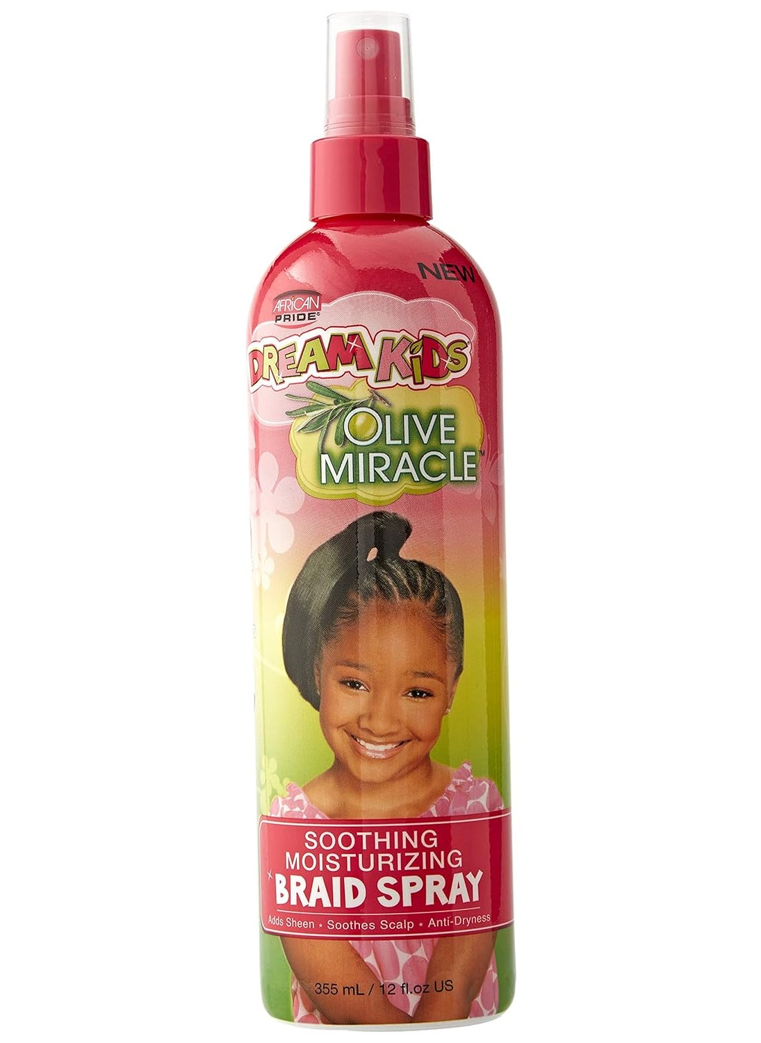 African Pride Dream Kids Olive Miracle Moisturizing Braid Spray  Helps Strengthen  Protect Hair Excellent for Braids Twists Locks  Natural Styles 12 Oz