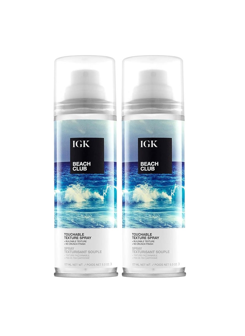 IGK BEACH CLUB Touchable Texture Spray  Hold  Volume  Lightweight  Vegan  Cruelty Free  50 oz Pack of 2