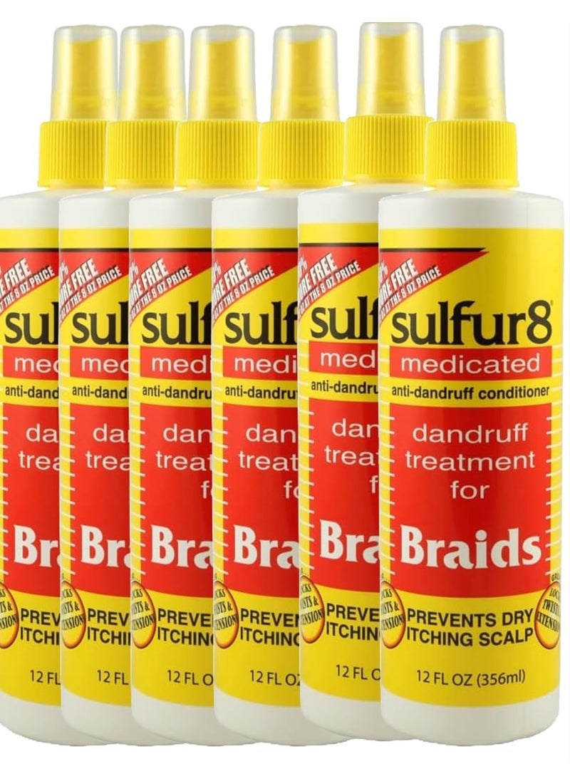 Sulfur8 Dandruff Treatment For Braids 12 Ounce Spray 354ml Pack of 6