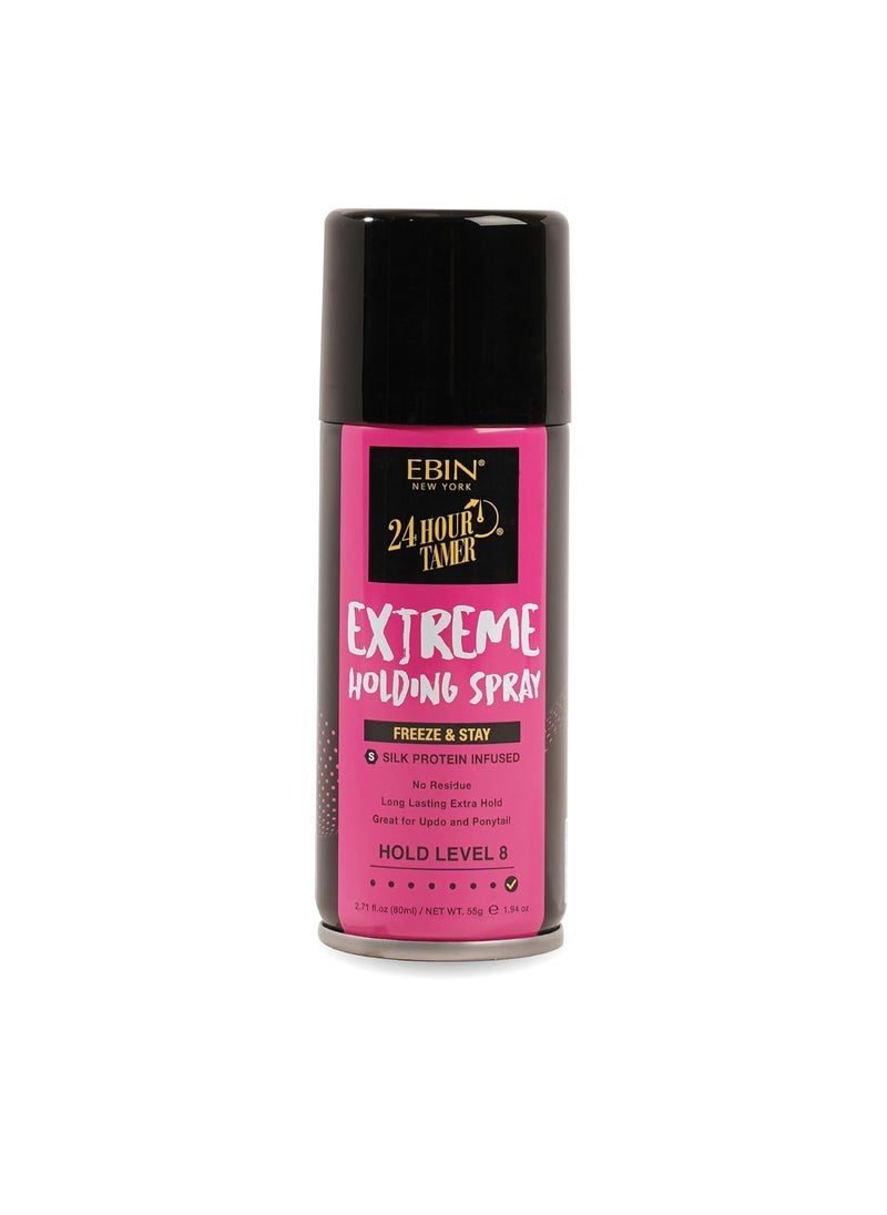 EBIN NEW YORK 24 Hour Tamer Intense Holding Spray  Freeze  Stay 194oz 80ml  Tames Frizz  Flyaway Gives High Shine  Volume All Day Hold