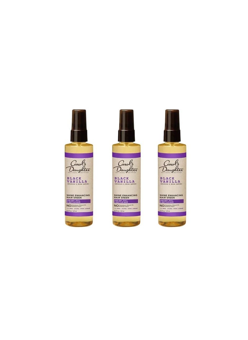Carols Daughter Black Vanilla Moisture and Shine Hair Sheen for Dry Dull or Brittle Hair 43 Fl Oz Pack of 3