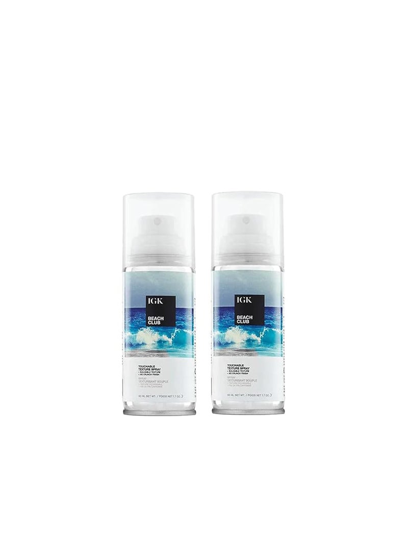 IGK Beach Club Texture Spray for Hair Travel Size  Instant Volume Texture and Hold  SaltFree NonDrying Finishing Spray  Vegan  CrueltyFree  17 Fl Oz Pack of 2