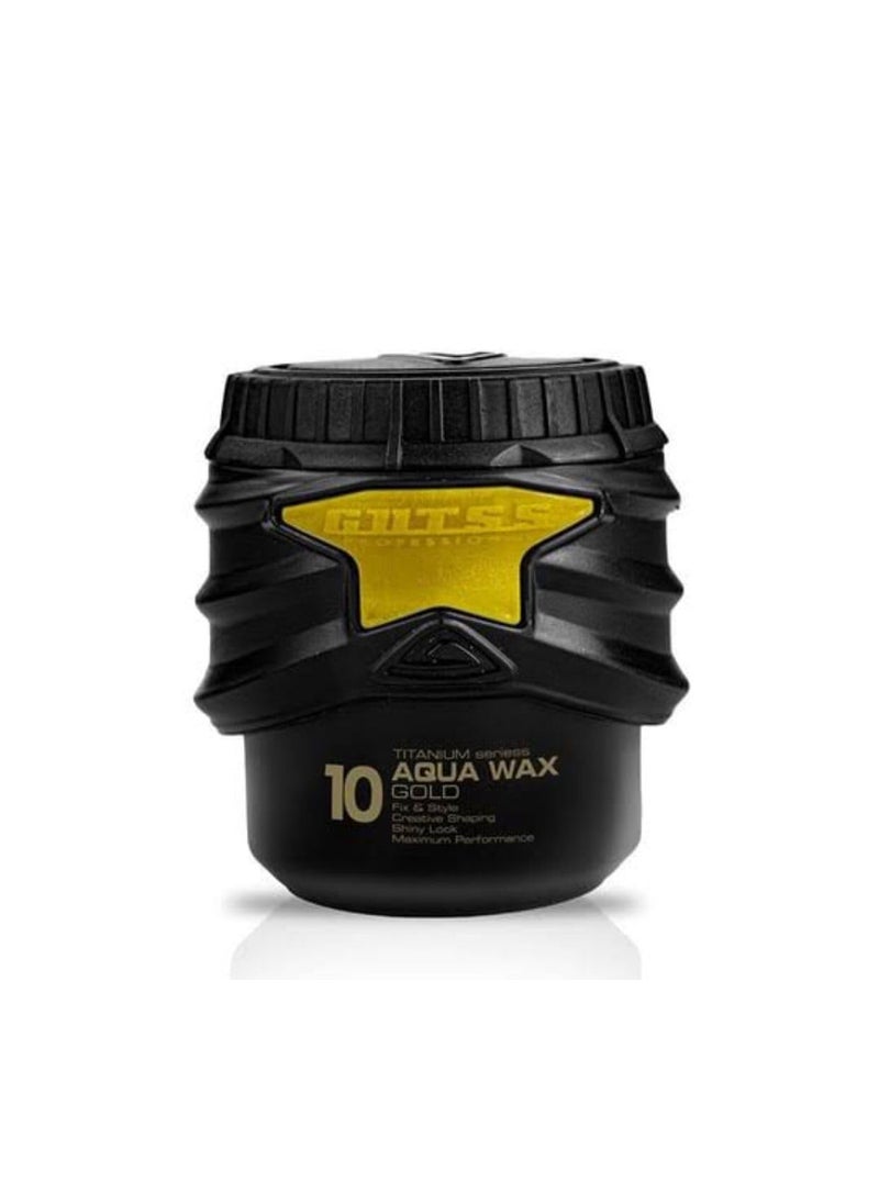 Gutss professional 10 Titanium Aqua Hair Wax Gold Fixation System Pilable Styling Maximum Performans 150 ml Yellow