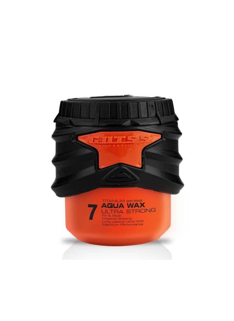 Gutss professional 7 Titanium Aqua Hair Wax Ultra Strong Fix and Style Creative Shaping Long Lasting Ultra Hold Maximum Performans 150 ml Orange