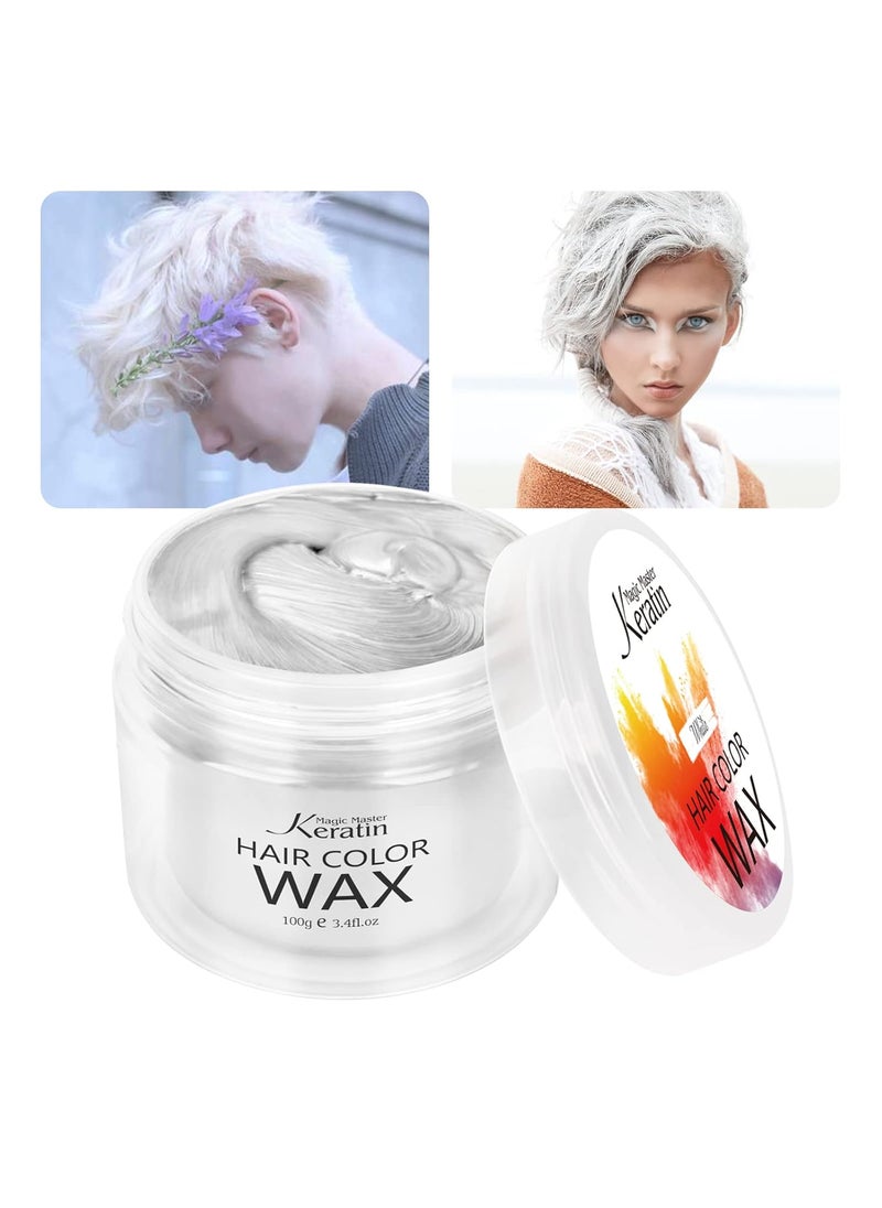 Magic Master Keratin Hair Styling Wax 34 Fl Oz Temporary Natural Color Wax White for Dark Hair Instant Coloring for Kids Girls Women  Men Party Cosplay Festival  Halloween