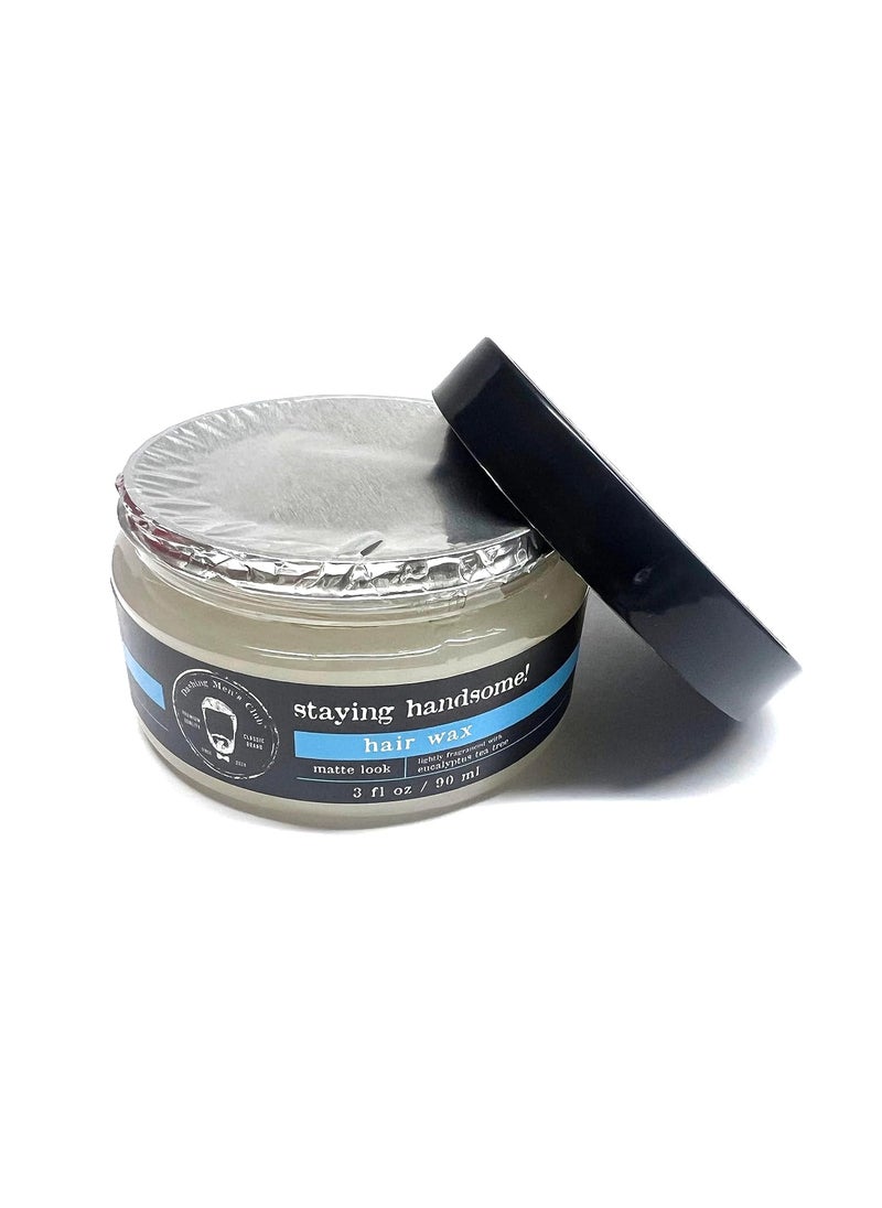 Dashing Mens Club Hair Wax Matte Look Lighlty Fragranced with Eucalyptus Tea Tree 3oz