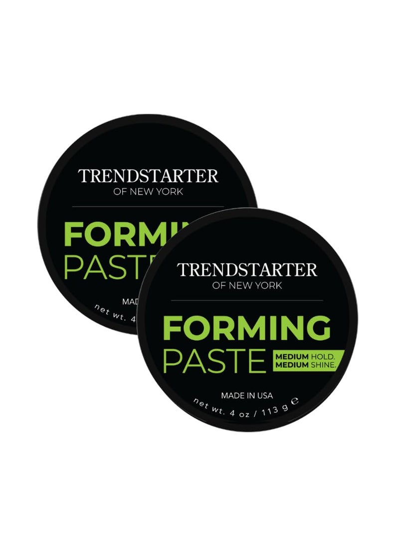 TRENDSTARTER  FORMING PASTE 4oz PACK OF 2  Medium Hold  Medium Shine  Lightweight WaterBased Hair Pomade Cream  FlakeFree Hair Paste for All Hair Types