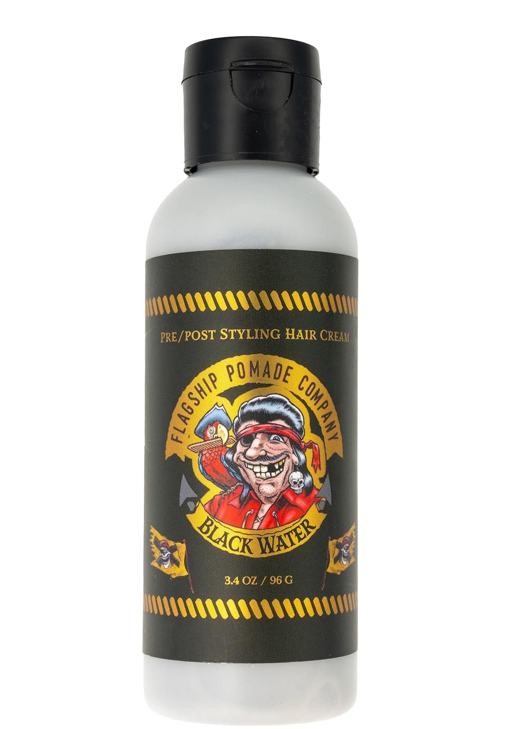 FLAGSHIP Handmade Black Water PreStyler Liquid Hair Pomade Medium Hold Low Shine Dark Tweed Scent 34 oz
