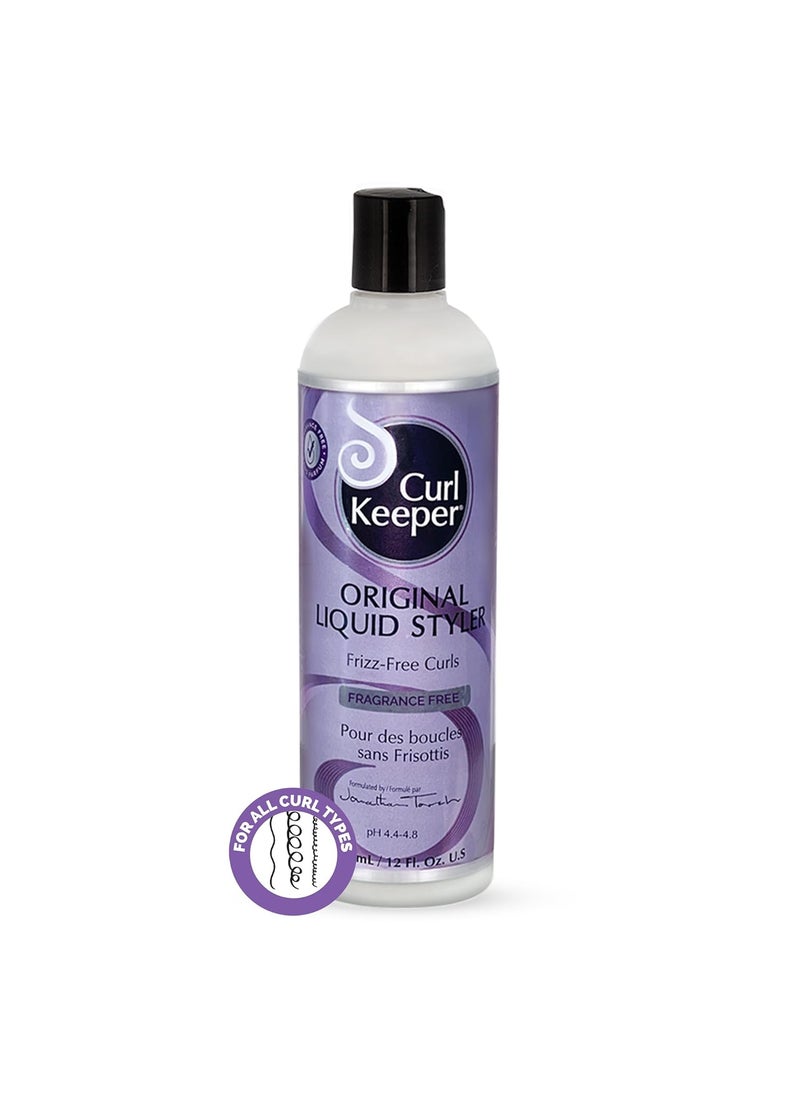 Original Curl Keeper AntiFrizz Curl Defining Hair Styler 12 Oz  FragranceFree Lightweight Curl Definer Liquid Gel for All Weather Conditions  Wavy  Curly Hair Products for Women