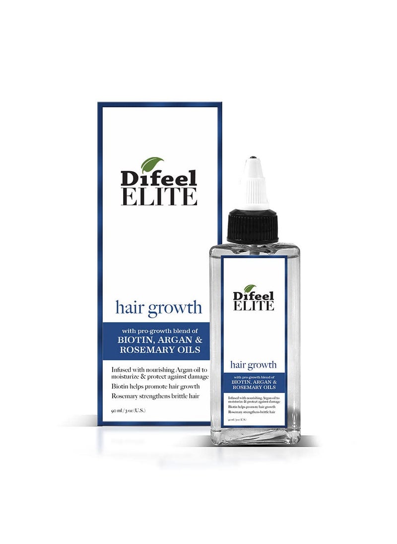 Difeel Elite ProGrowth Hair Treatment for Hair Growth with Biotin Argan and Rosemary Oils 3 oz  Biotin Hair Treatment for Hair Growth