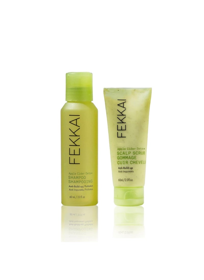 Fekkai Apple Cider Detox Scrub 2 oz  Apple Cider Detox Shampoo 2 oz  Free of Sulfates Parabens Phthalates  Vegan CrueltyFree