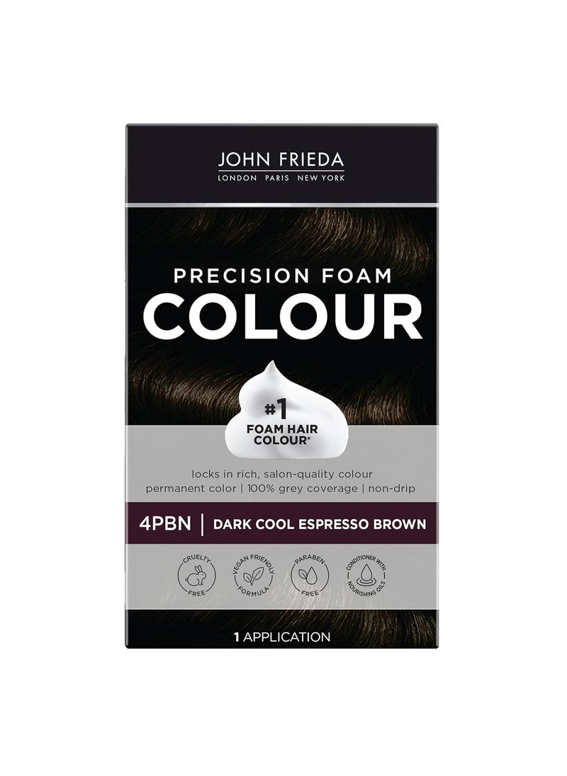 John Frieda Precision Foam Colour Dark Cool Espresso Brown FullCoverage Hair Color Kit AntiFade Gray Coverage Deep Color Saturation Hair Dye 1 Application