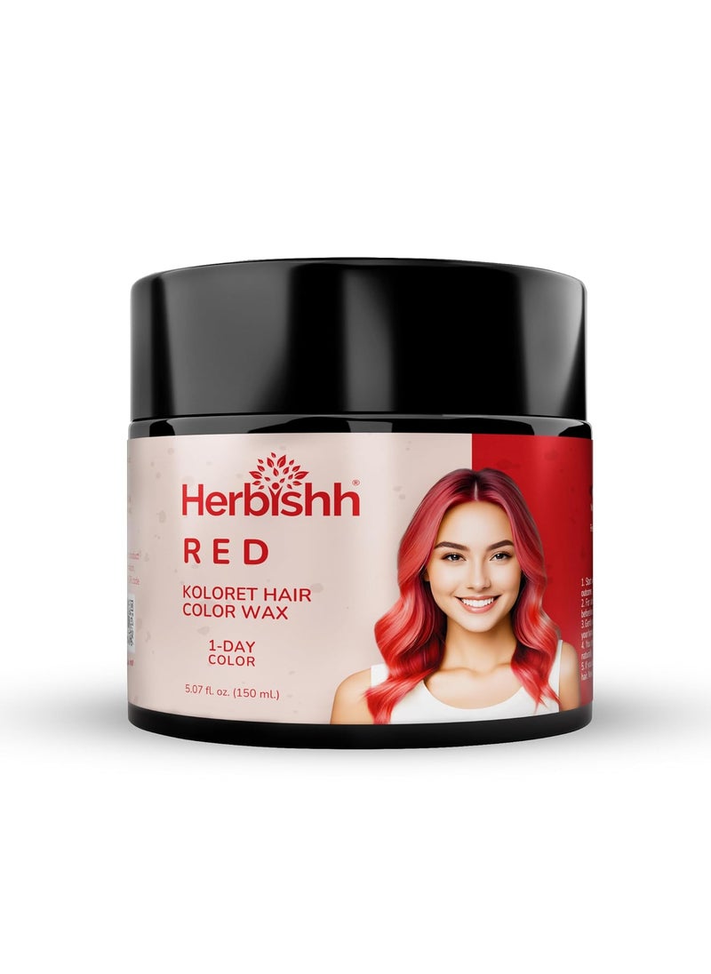Herbishh Koloret Temporary Hair Color Wax Instant Hair Color Wax Washable Red Hair Dye Vegan Hair Color Hair Paint Colorful Hair Dye DIY Temporary Hair Color for Kids Men  Women 507 fl