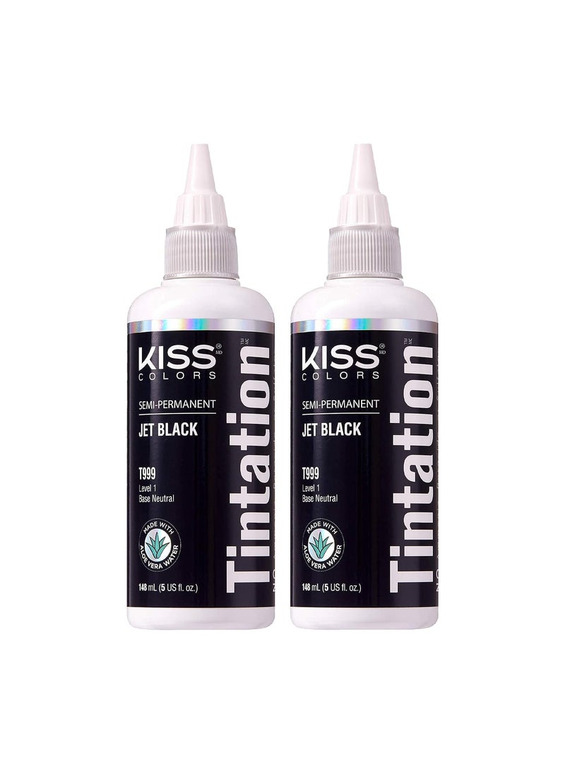 Kiss Tintation SemiPermanent Hair Color 5 Ounce Jet Black 2 Pack