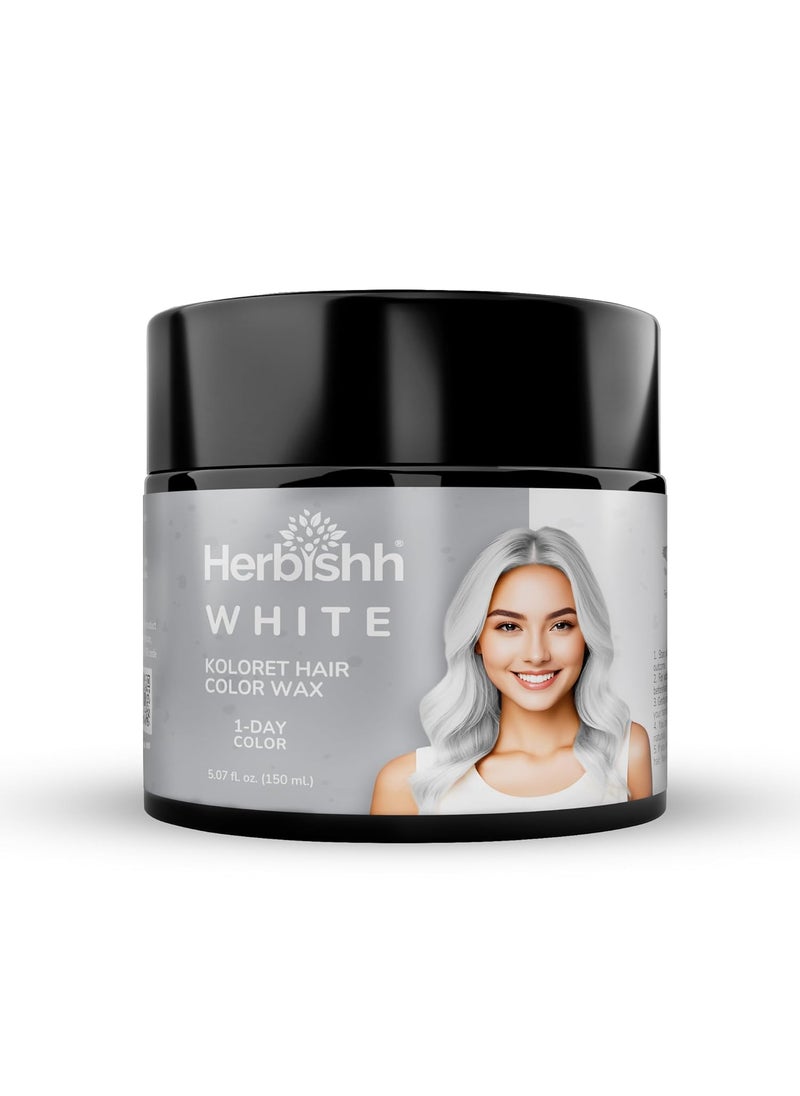 Herbishh Koloret Temporary Hair Color Wax Instant Hair Color Wax Washable White Hair Dye Temporary Vegan Hair Color Hair Paint DIY Temporary Hair Color for Kids Men  Women 507 fl