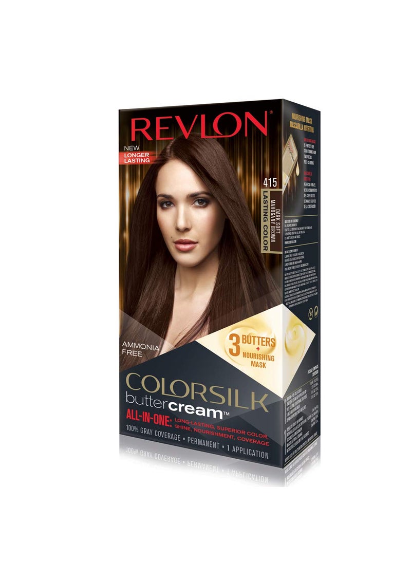 Revlon Colorsilk Buttercream Hair Dye Dark Soft Mahogany Brown Pack of 1