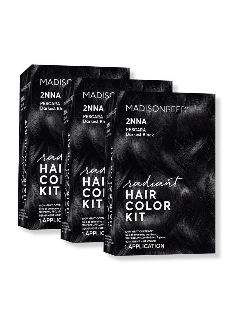Madison Reed Radiant Hair Color Kit Blackest Black for 100 Gray Coverage AmmoniaFree 2NNA Pescara Black Permanent Hair Dye Pack of 3