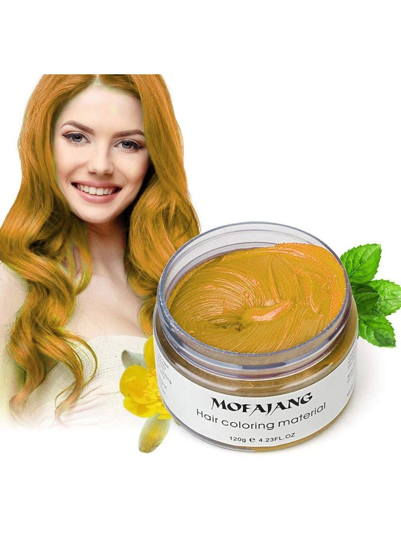 Hair Wax Dye Styling Cream Mud Natural Hairstyle Color Pomade Washable Temporary Gold
