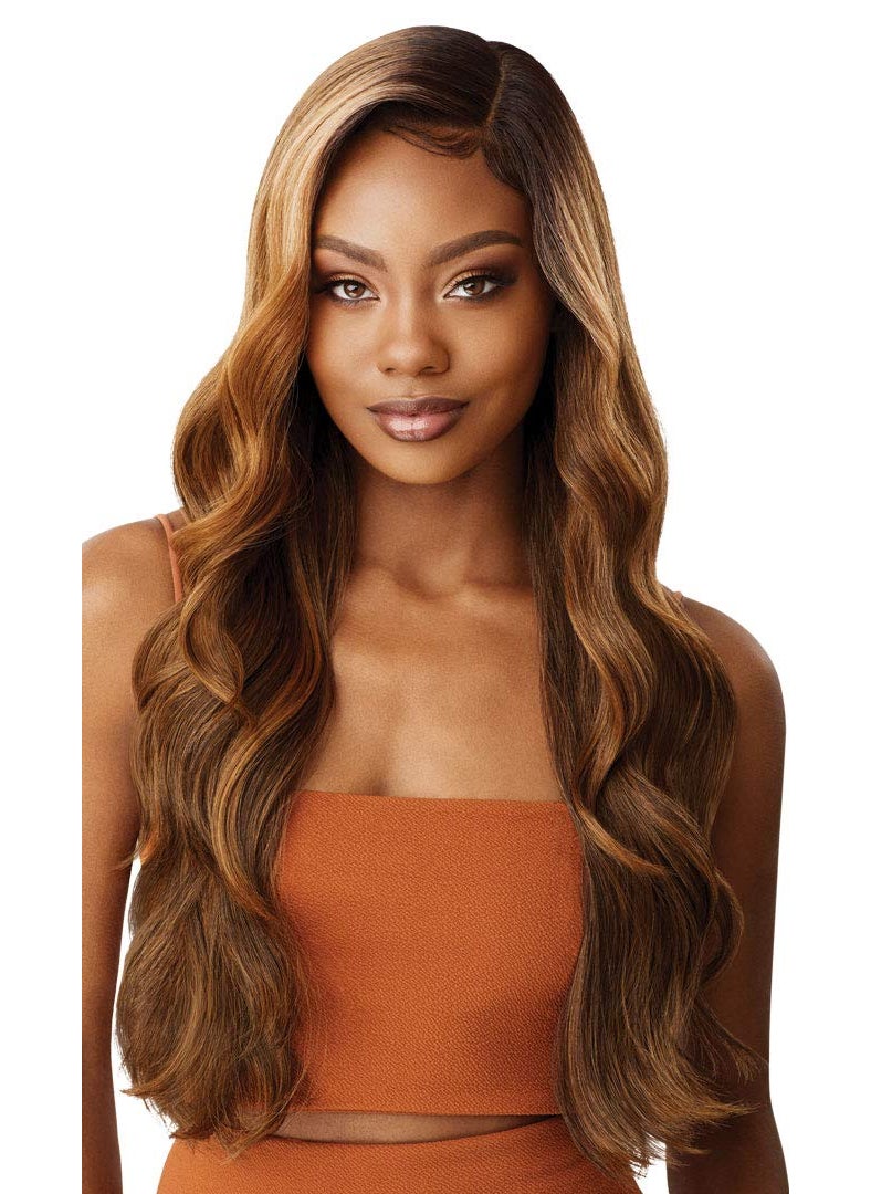 Outre LACEFRONT COLORBOMB Long Body Wave Exclusive SalonDesigned Blonde Shades PrePlucked Soft Swiss Lace Natural Baby Haur Heat Resisitant Synthetic  KIMANI 1B Off Black