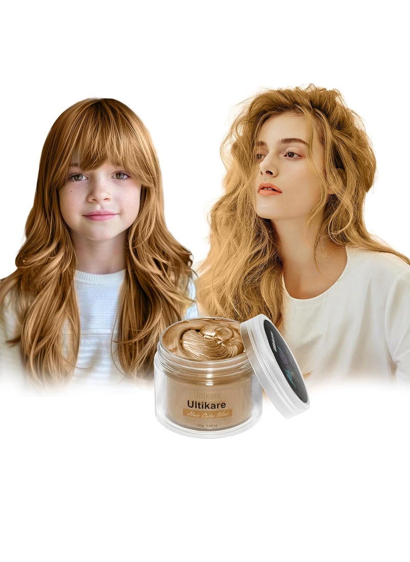 Ultikare Kids Color Hair Wax Brown Temporary Hair Color Kids Hair Gel Hair Dye Cream Washable Natural Hair Paint Wax Hairstyle Halloween Cosplay Party Christmas Gift Girls Boys 34 Fl Oz