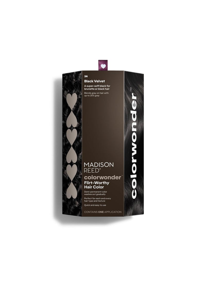 Madison Reed colorwonder DemiPermanent Hair Color Effortless AtHome Hair Dye AmmoniaFree CrueltyFree Black Velvet 3N Soft Black Pack of 1