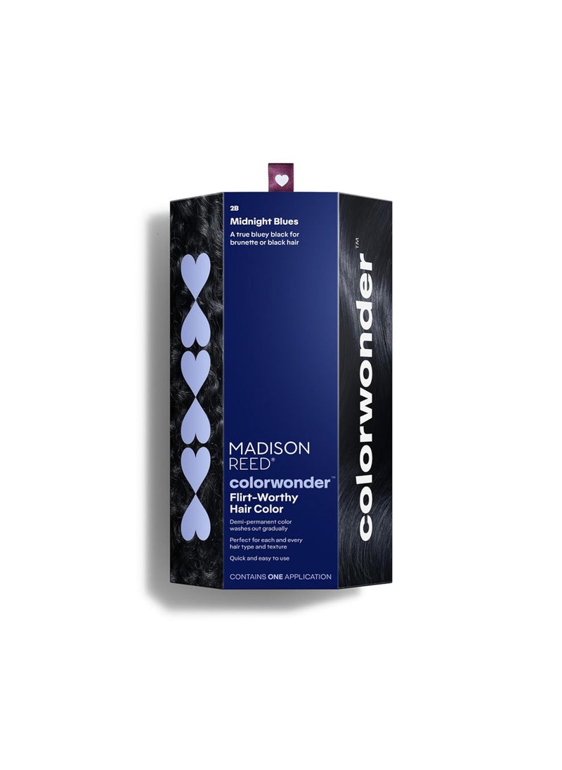 Madison Reed colorwonder DemiPermanent Hair Color Effortless AtHome Hair Dye AmmoniaFree CrueltyFree Midnight Blues 2B Blue Black Pack of 1
