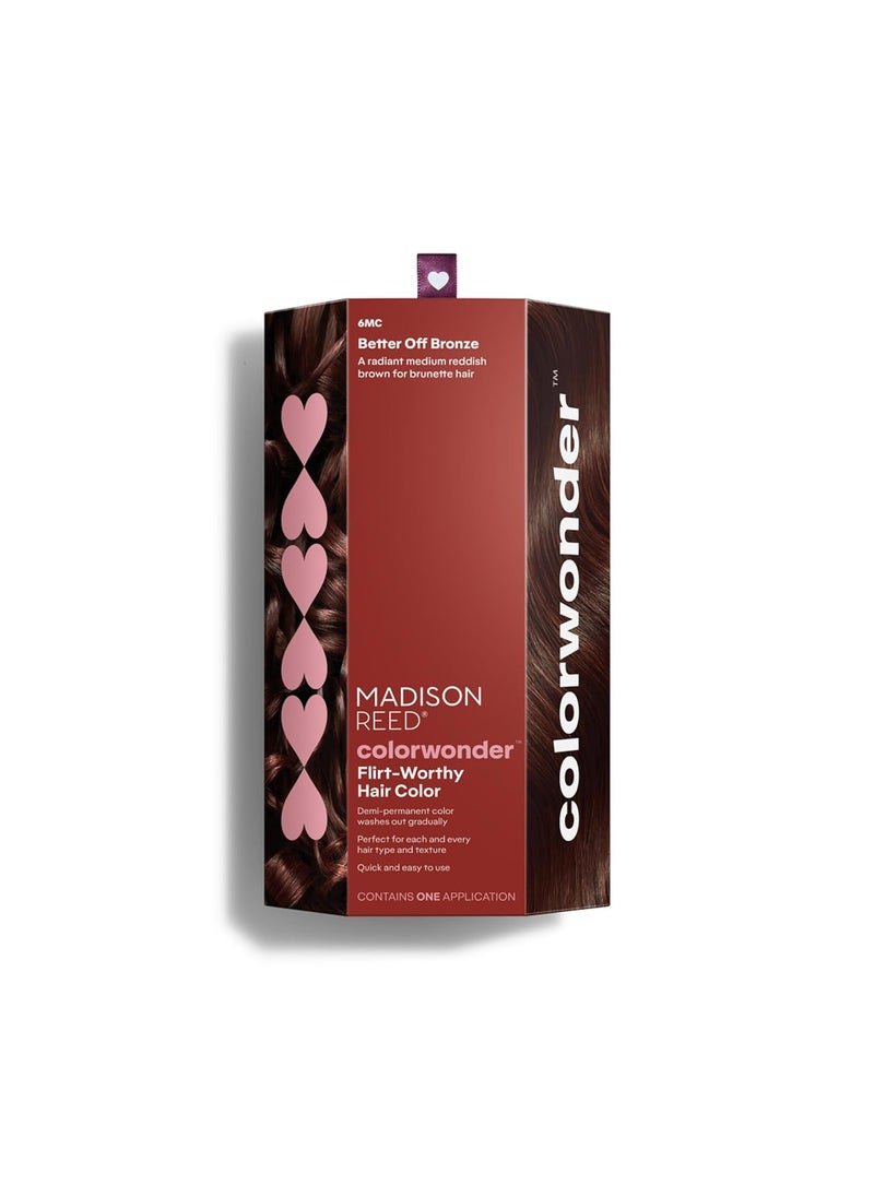 Madison Reed colorwonder DemiPermanent Hair Color Effortless AtHome Hair Dye AmmoniaFree CrueltyFree Better Off Bronze 6MC Medium Auburn Brown Pack of 1