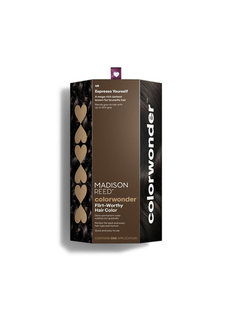 Madison Reed colorwonder DemiPermanent Hair Color Effortless AtHome Hair Dye AmmoniaFree CrueltyFree Espresso Yourself 4N Darkest Brown Pack of 1