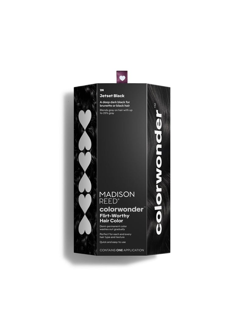 Madison Reed colorwonder DemiPermanent Hair Color Effortless AtHome Hair Dye AmmoniaFree CrueltyFree Jetset Black 2N True Black Pack of 1