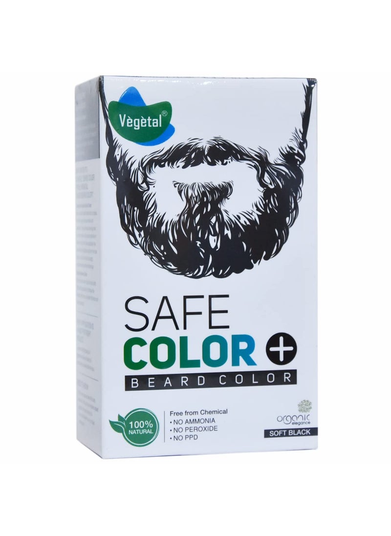 Vegetal Safe Color  Soft Black 25gm  Certified Organic Chemical and Allergy Free Bio Natural Beard Hair Color with No Ammonia Formula for Men