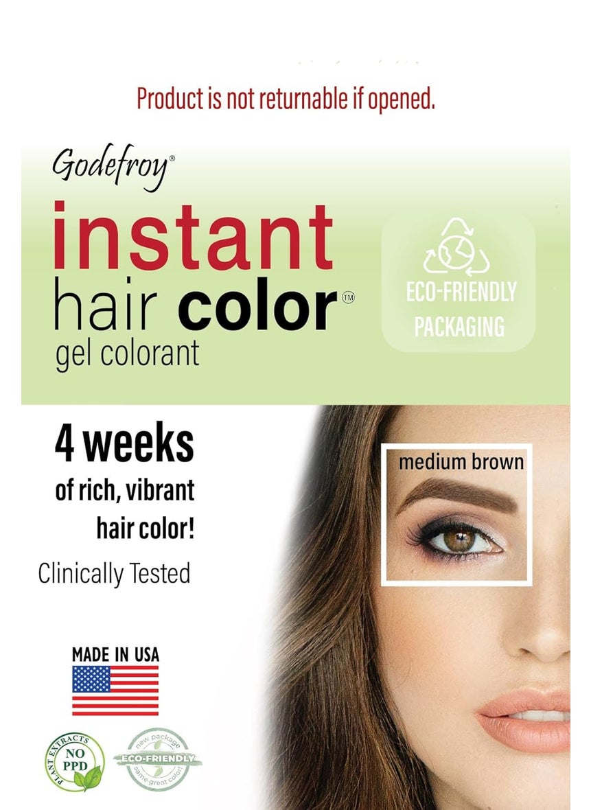 Godefroy Instant Hair Color 20 applications per kit  Medium Brown Professional Pack 20 Application Kit