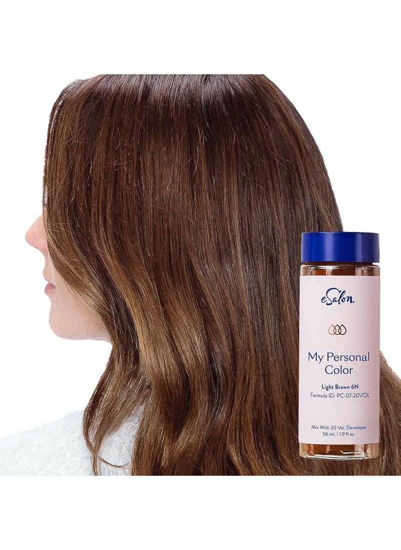 eSalon Permanent Hair Color  Hair Dye  Light Brown  ProfessionalGrade AmmoniaFree Personal Colorist for Up To 100 Gray Coverage on All Hair Types
