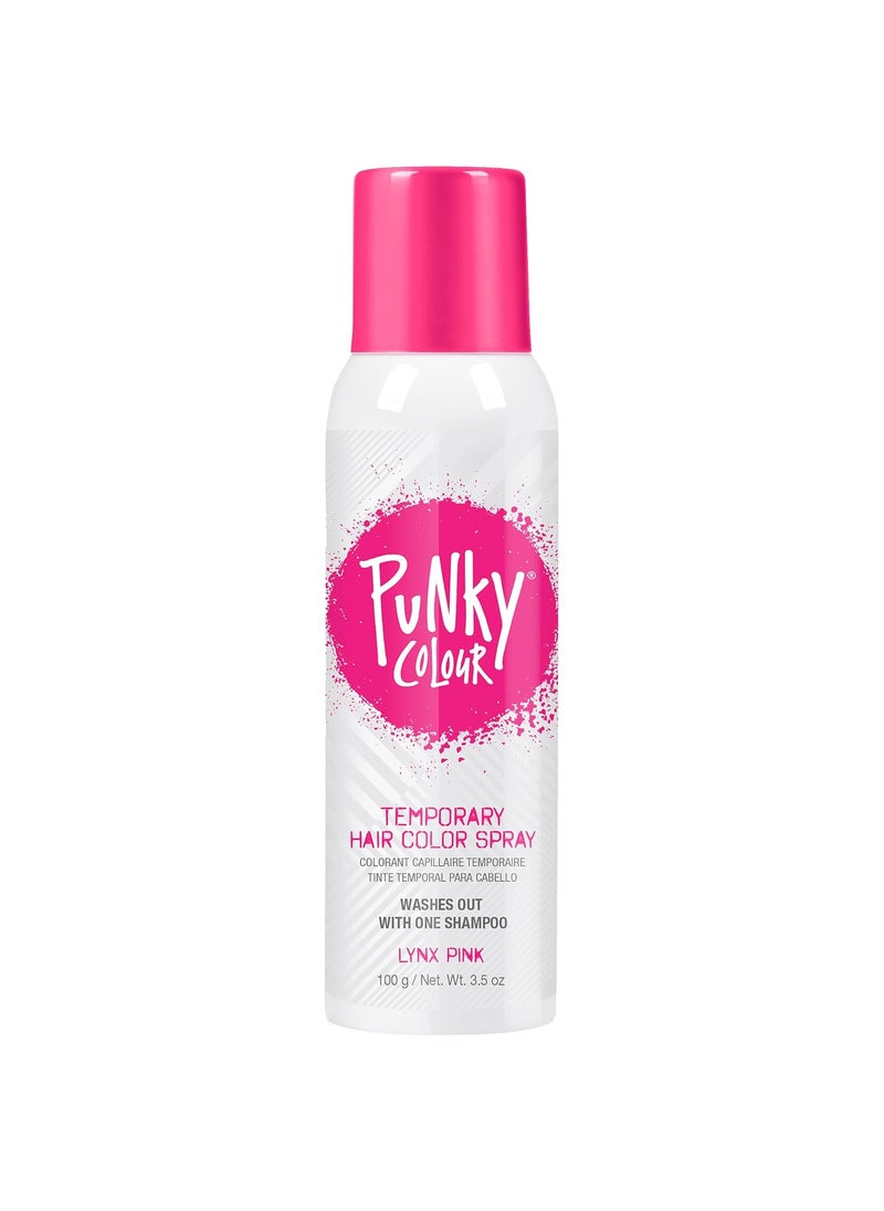 Punky Temporary Hair Color Spray Lynx Pink FastDrying NonSticky NonDamaging Travel Size Hair Dye for Instant Vivid Hair Color 35 oz