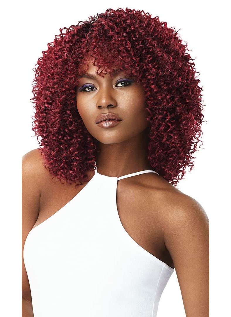 Outre Human Hair Blend Purple Pack 3PCS JERRY CURL LONG DR30