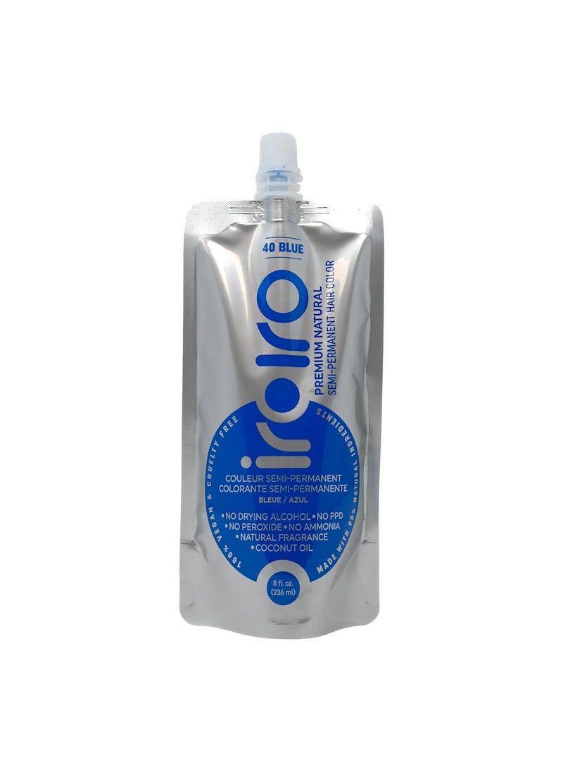 IROIRO Premium Natural SemiPermanent Hair Color 40 BLUE 8oz