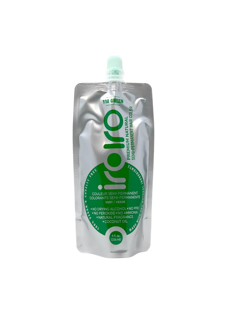 IROIRO Premium Natural SemiPermanent Hair Color 110 Green 8oz