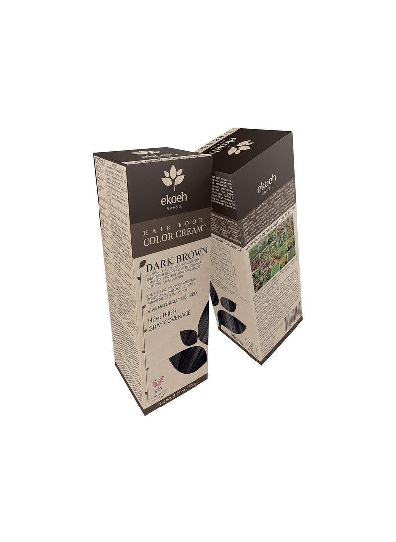 Hair Color EKOEH BRASIL Cream Dark Brown PPD FREE VEGAN 27floz