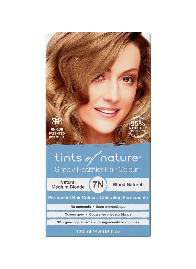 Tints of Nature 7N Natural Medium Blonde Permanent Hair Dye Nourishes Hair and Covers Greys AmmoniaFree 44 fl oz