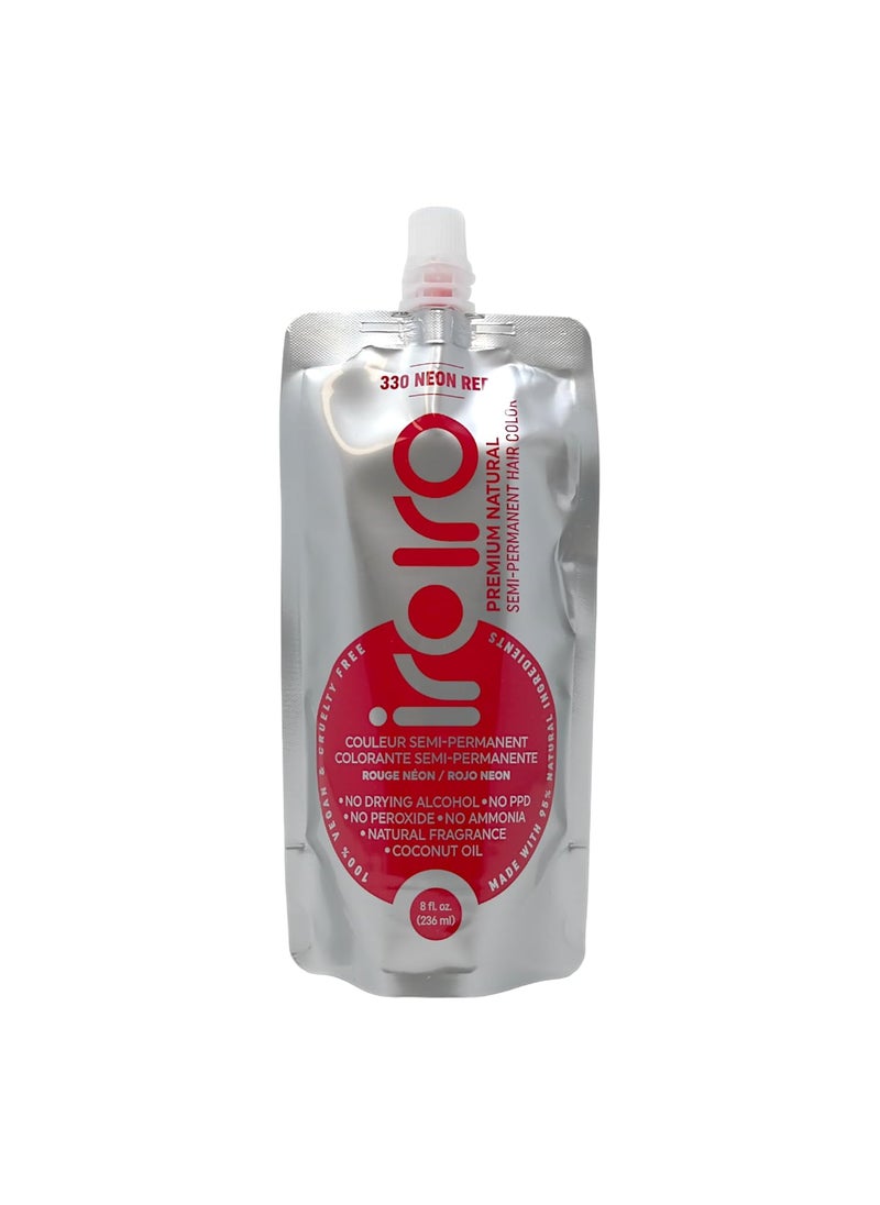 IROIRO Premium Natural SemiPermanent Hair Color 330 Neon Red 8oz