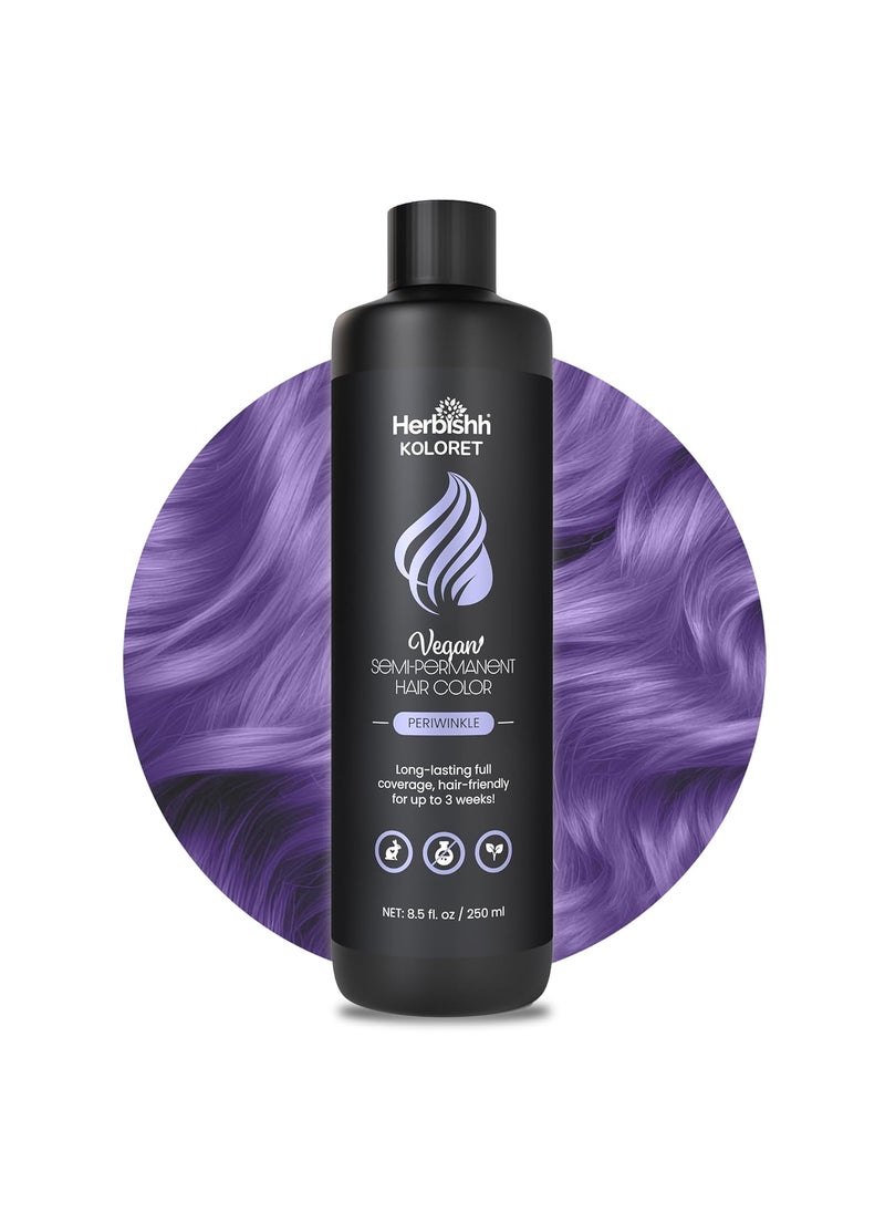 Herbishh Koloret Periwinkle Semi Permanent Hair Color Ammonia Free  Vegan Hair Dye LongLasting Up to 3 Weeks Full Grey Coverage Temporary Hair Color Lavender Dye NonDrip Formula 85 fl oz