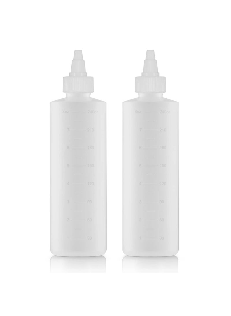 Applicator Bottle for Hair  2Pack 85 Ounce Translucent Adjustable Nozzle OpenClose Feature Squeeze Design with Measuring Scale  Ideal for Scalp Hair Color Roots Hair Oil Application
