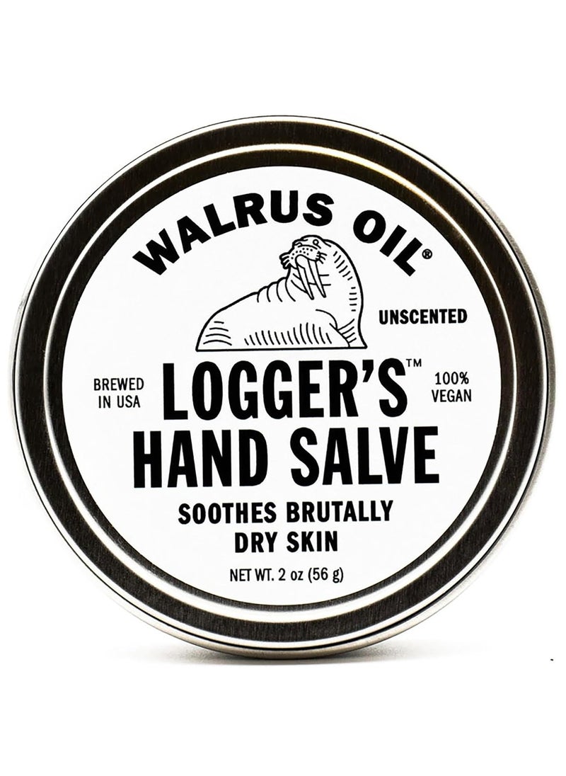 Walrus Oil  Loggers Hand Salve Cream 2oz 100 Vegan and BeeswaxFree Made with Coconut Oil Cocoa Butter Olive Wax and more UNSCENTED
