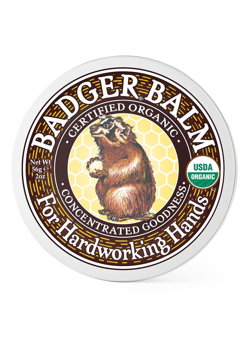 Badger  Hardworking Hands Healing Balm Aloe Vera  Wintergreen Working Hand Balm Balm for Dry Hands Hand Moisturizer Balm Certified Organic Hand Balm Hand Repair Balm 2 oz