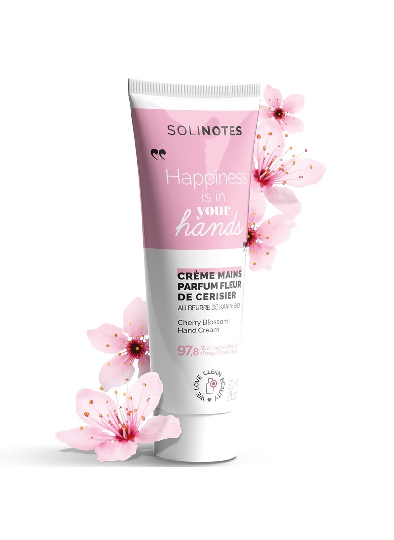 Solinotes Cherry Blossom Hand Cream For Women  Intense Nourishing And Repairing Hand Lotion for Dry and Damaged Hands  Organic Shea Butter  978 Natural Ingredients  1 floz