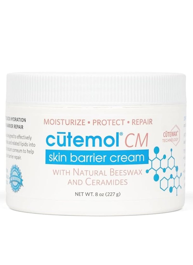 Cutemol CM Emollient Moisturizing Cream  For Severely Dry and Damaged Skin  Natural Beeswax Formulation containing Ceramides  Hydration for Cracked Hands and Feet Eczema Psoriasis 8 oz