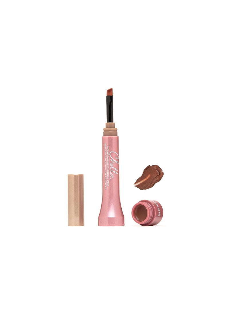 Chella Eyebrow Cream Dazzling Dark Brown  Vegan Cruelty Free Paraben Free Gluten Free Eyebrow Pomade Makeup  Long Wearing Velvet Consistency Water Resistant