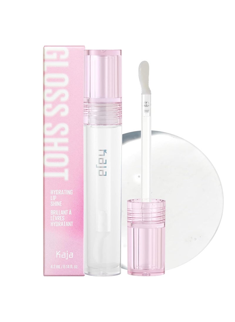 Kaja Lip Balm  Gloss Shot 01 Crystal Clear  High Shine NonSticky with Jojoba Oil Sheer Hydrating Juicy Plumper Looking Nonirritating Shea Butter Nourishing Treatment 014 FL Oz