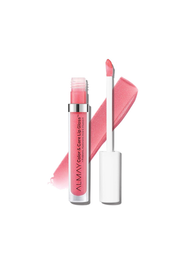 Almay Color  Care Hydrating Lip Gloss Soft Natural Hues Prebiotic Complex Hyaluronic FillingSphere Technology 100 Pink Twilight 01 Fl Oz